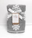 Winter Wonderland Christmas 2 Gray Hand Towels Tufted Snowflakes. Fixed Price $23.89.