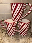 Set 3 Jan Shade Beach Peppermint Coffee Cups By Park Designs. Fixed Price $21.99.