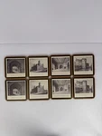 Pimpernel Coasters Black & White Towers England Cork Backed, 8 Total, Not Og Box. Fixed Price $19.98.