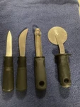 Oxo Good Grips Lot Of 4 Fruit Corer, Pizza Cutter, Curved Knife, Paring. Fixed Price $10.00.