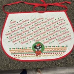 Vtg Walt Disney Mickey Mouse Happy Holidays Quilted Christmas Apron Cook Kitchen. Fixed Price $10.00.