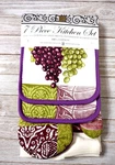Better Home Purple & Green Grapes 7 Piece Kitchen Set. Fixed Price $10.00.