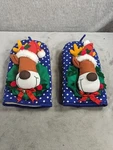 Set Of 2 Vintage Novelty Reindeer 3D Oven Mitt Pot Holder Winfield Trading. Fixed Price $19.98.