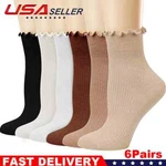 6 Women's Cotton Ruffled Socks Casual Ankle Knitted Soft Usa. Fixed Price $7.99.