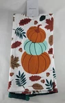 Pumpkins & Leaves Festive Fall Season Kitchen Towels Set Of 2 100% Cotton Nwt. Fixed Price $20.99.