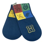 Creuset Harry Potter Hogwarts Houses Double Mitten Potholders Glove Nib. Fixed Price $75.99.