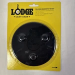 Lodge Cast Iron Silicone Magnetic Trivet Black Round 5.75" New. Fixed Price $15.00.