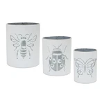 Melrose Brushed Metal Insect Pot Set Of 3 Planter. Fixed Price $42.99.