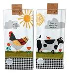 Set Of 2 Farm Charm Chicken & Cow Terry Kitchen Towels By Kay Dee Designs. Fixed Price $17.97.