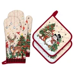 Christmas Deer Snowman Oven Mitts And Pot Holders Sets 4PCS, 100% Cotton Heat.... Fixed Price $27.38.