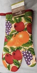 Jumbo Printed Kitchen Oven Mitt (13") Bright Fruits With Red Back By Cv. Fixed Price $8.99.
