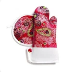 Grandway Honduras Oven Mitt Set Paisley/white Brand New. Fixed Price $18.00.