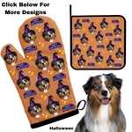 Customized Happy Halloween Oven Mitts & Pot Holder Add Dog And Cat Photo. Fixed Price $38.99.