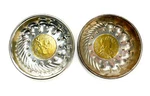 Pair Silver Plate Coin Dishes, Lvd Xiiii Dg Et Nav Rex From 1648. Fixed Price $78.20.