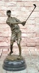 Bronze Golfer Statue Signed Milo Player Hot Cast Collectible Artwork Decor. Fixed Price $799.00.