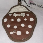 Jessie Steele Brown & White Retro Polka Dot Pot Holder /mitt Hot Pad Nwt. Fixed Price $11.43.