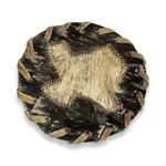 Cowhide Texas Coaster Laced Edge Western Ranch Decor 4.5 Vintage. Fixed Price $15.02.