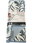 Kitchenaid Reversible Dish Drying Mats Set Of Blue Floral Botanical 16X22 Nwt. Fixed Price $23.75.