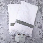 Hearth & Hand With Magnolia Set Of 2 Towels Cream Olive Green Stripe Nwt. Fixed Price $19.99.