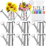 6 Set Summer Crafts Diy Flower Gardening Kit Metal Succulent Pots Paintable W.... Fixed Price $30.75.