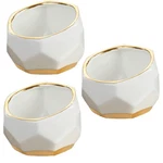 Kate Aspen Geometric Ceramic Planters Set Of 3 Mini Succulent Pots White. Fixed Price $20.26.