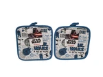 Disney Star Wars Cartoon New Hope: Kitchen Pot Holders 2-PK Blue Nwt. Fixed Price $18.99.