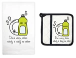 Mariasch Studios 2 Piece Don't Worry Kitchen Set, Towel And Potholder. Fixed Price $15.99.