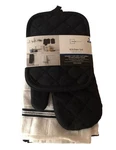 New Set Of 5 Mainstays Kitchen Oven Mitt & Hand Towels Black-free Shipping. Fixed Price $13.99.