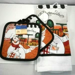 Italian Ristorante Kitchen Set 2 Potholders 1 Dish Towel - Restaurant Spaghetti. Fixed Price $6.99.