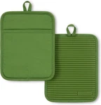 Kitchenaid Ribbed Soft Silicone Pot Holder 2-PACK 7"X9", Matcha. Fixed Price $26.44.