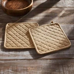 Vhc Burlap Natural Pot Holder Set Of 2 Farmhouse Kitchen. Fixed Price $13.95.