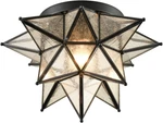 Boho Moroccan Star Light Fixture - Black 15" Flush Mount For Hallway & Kitchen. Fixed Price $308.99.