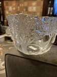 Vintage Mikasa True Love 8" Lead Crystal Glass Bowl W/ Trees, Birds, Flowers. Fixed Price $28.00.