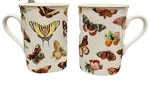 Vintage Butterflies, Strawberries & Flowers Porcelain Mugs Cups Lot 2. Fixed Price $20.00.