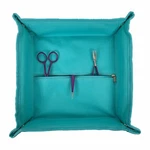 Gypsy Quilter Tote Trivet Teal Holds Notions Sewing & Embroidery Item 13X13". Fixed Price $17.99.