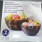 Gourmet Basics By Mikasa Wire Basket For Kitchen Fruit & Vegetable Set Of 2. Fixed Price $22.00.