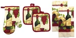 Popular Bath Wine Kitchen Linen Set 5 Pc Towels Oven Mitt Pot Holders Grape. Fixed Price $15.00.