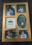 Burnes 1998 Gold Crinkle 6 Hole Picture Frame Hang Or Tabletop 12"X8". Fixed Price $18.50.