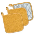 Mustard Cotton Pot Holders Set Of 3 Heat Resistant Kitchen Accessories 7X7 Inch. Fixed Price $16.29.