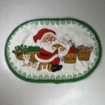 Vintage Santa Holiday Menu Hot Pad Retro Christmas Kitchen Trivet.. Fixed Price $5.50.
