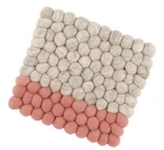 Cilio Fair Trade Wool Trivet, 8" Square, Handmade Nepal Beige/coral. Fixed Price $34.19.