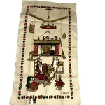 Vtg Kay Dee Colonial Kitchen Linen Tea Towel Spinning Wheel Dolly Dembo 30"X17". Fixed Price $13.95.