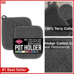Cotton Potholder 2 Pack 8 Inch Heat Resistant Terry Cloth For Kitchen Cooking. Fixed Price $23.74.
