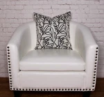 Cream And Black Designer Print Cover-beige Pillow-accent Couch. Fixed Price $70.00.