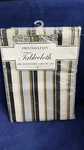 Better Home Printed Linen Tablecloth 100% Polyester Brown Stripes 60"W X84". Fixed Price $9.79.