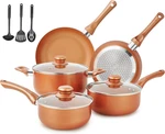 Pots And Pans Set Ultra Nonstick, Pre-installed 11PCS Cookware Copper With. Fixed Price $90.99.
