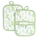 2 Pcs Green Herbs Heat Resistant Pot Holders 100% Cotton 7X9 Inch Pockets. Fixed Price $27.53.