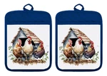 Pot Holders Oven Mitts Hot Pad Linen Towel Chickens Rooster Farmhouse DZ311DPH. Fixed Price $16.99.