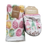 Cuisinart Easter Kitchen Towel And Mini Oven Mitt Set 4PC Gnome Egg Pink Green. Fixed Price $19.54.
