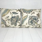 Perfect Beige Finders Keepers French Blue Throw Pillows Jacobean Set Of 2. Fixed Price $27.99.